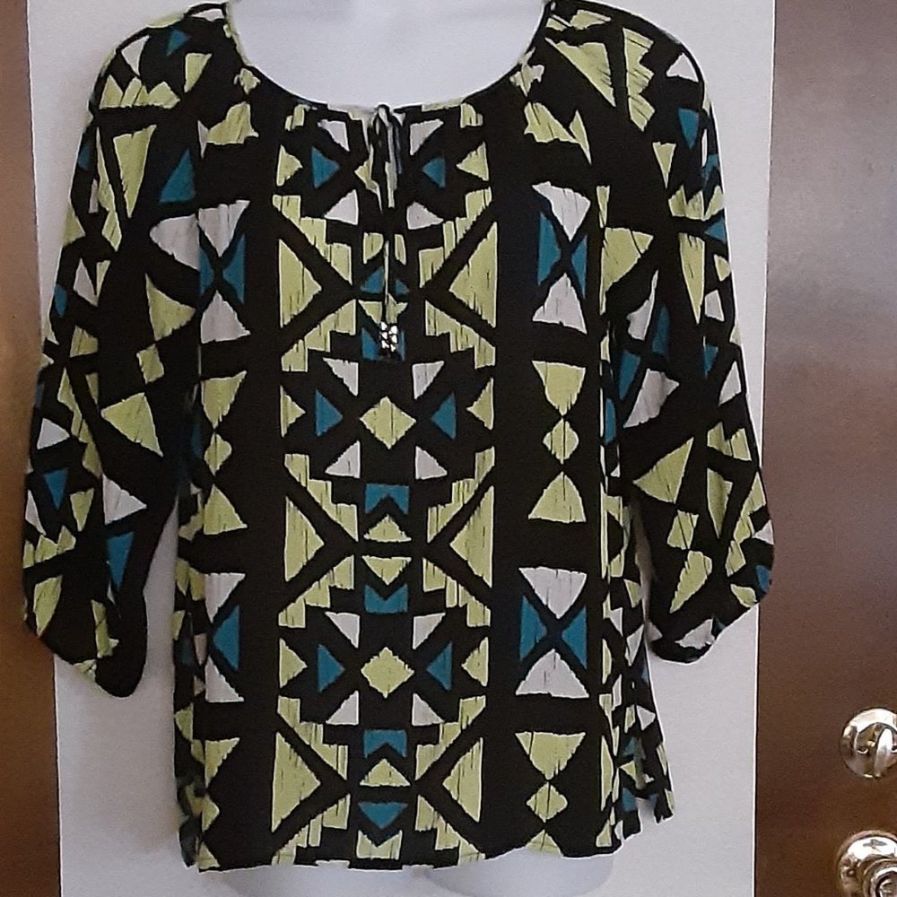 RUBY RD/CRINKLE RAYON BLOUSE/MEDIUM